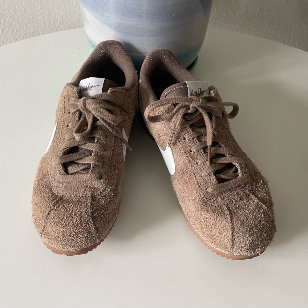 Nike Vintage Suede Mink Brown Cortez with White Swoosh - Picture 3 of 5